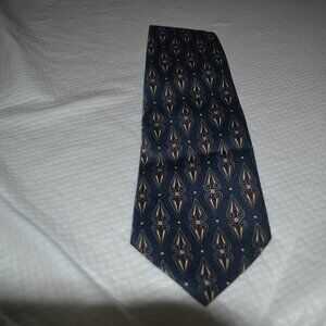 Metropolitan Necktie with base color blue with geometrical pattern
